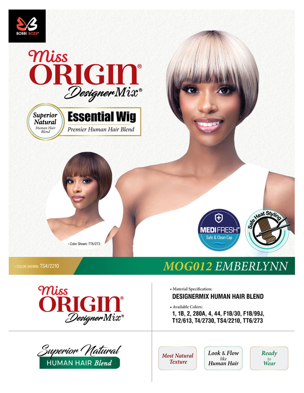 BobbiBoss Miss Origin Human Hair Blend Full Cap Wig - MOG12 Emberlynn