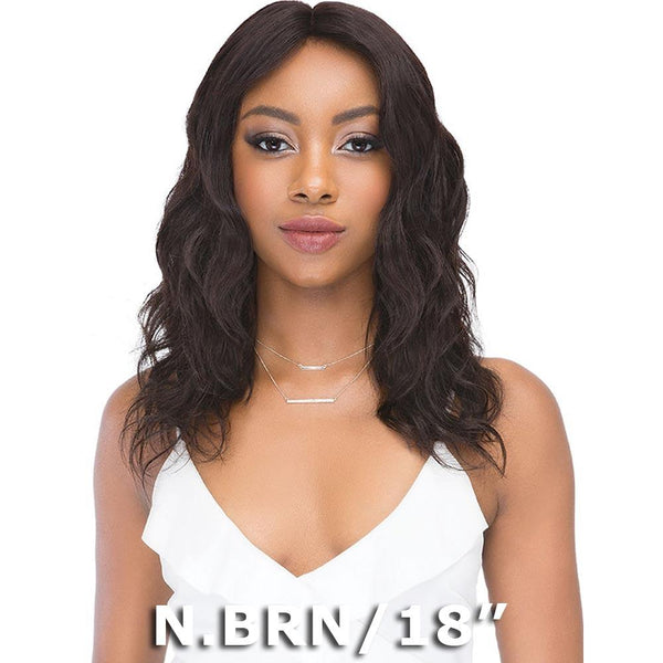 Janet Natural Human Hair Deep Part Lace Wig - NATURAL (Center Part)