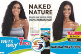 Naked Nature Unprocessed Remy Wet & Wavy Hair Weave - BEACH CURL 7PCS