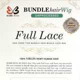 BobbiBoss Unprocessed Human Hair Whole/Full Lace Wig - Natural Curl 16"