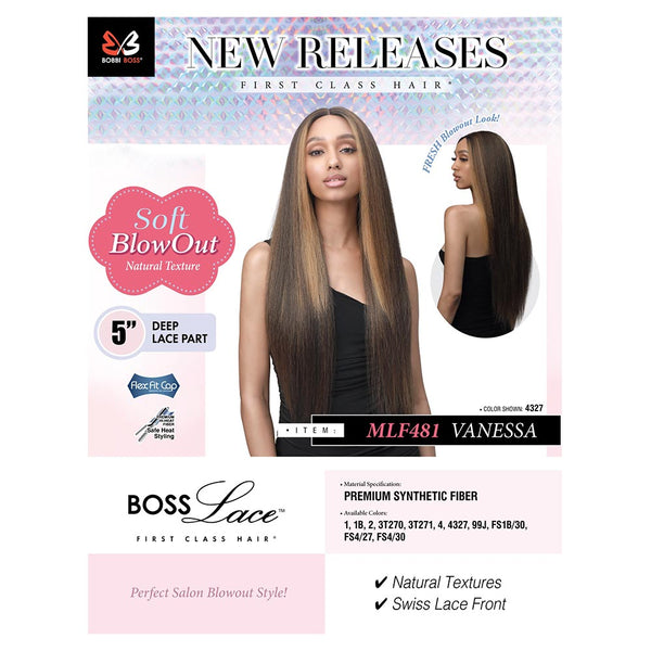 BobbiBoss Soft Blowout Texture Hair 5" Deep Part Lace Front Wig - MLF481 Vanessa