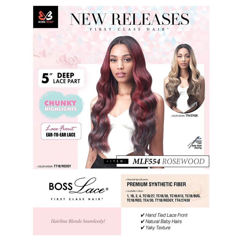 BobbiBoss 5" Deep Part Ear-to-Ear Lace Front Wig - MLF554 Rosewood