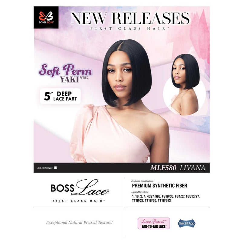 BobbiBoss Soft Perm Yaki Hair FlexFit Cap Lace Front Wig - MLF580 Livana