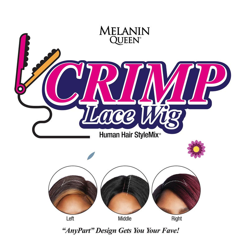 Melanin Queen Human Hair Blend AnyPart Lace Wig - MLCP202 QUEEN CRIMP