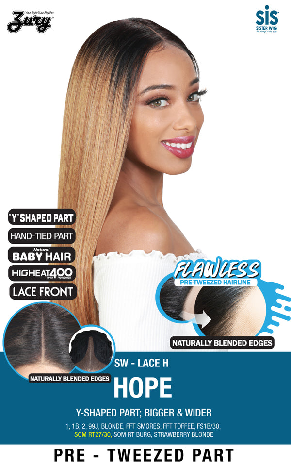 Zury Sis Royal Flawless Pre-Tweezed Hairline Lace Front Wig - HOPE