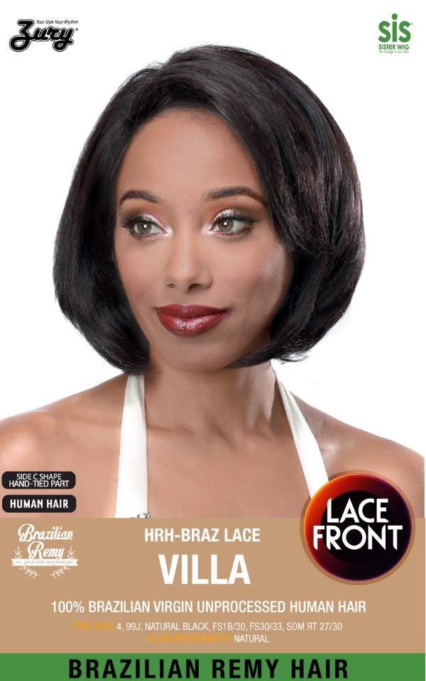 Zury Sis Unprocessed Human Hair Lace Front Wig - Villa (10")