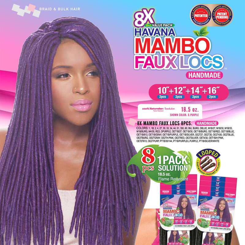 Janet 8 in 1 Pack Solution Braid - MAMBO FAUX LOCS 8PCS
