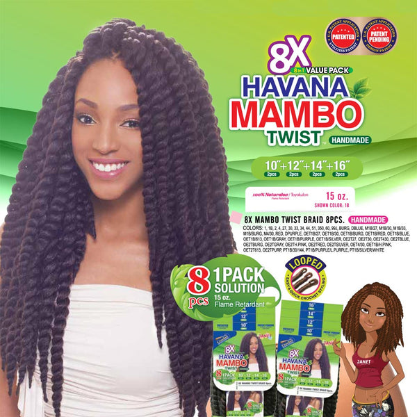 Janet 8 in 1 Pack Solution Braid - MAMBO TWIST 8PCS