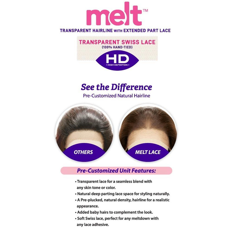 Janet HD Melt Transparent Hairline Extended Part Lace Front Wig - Maxine