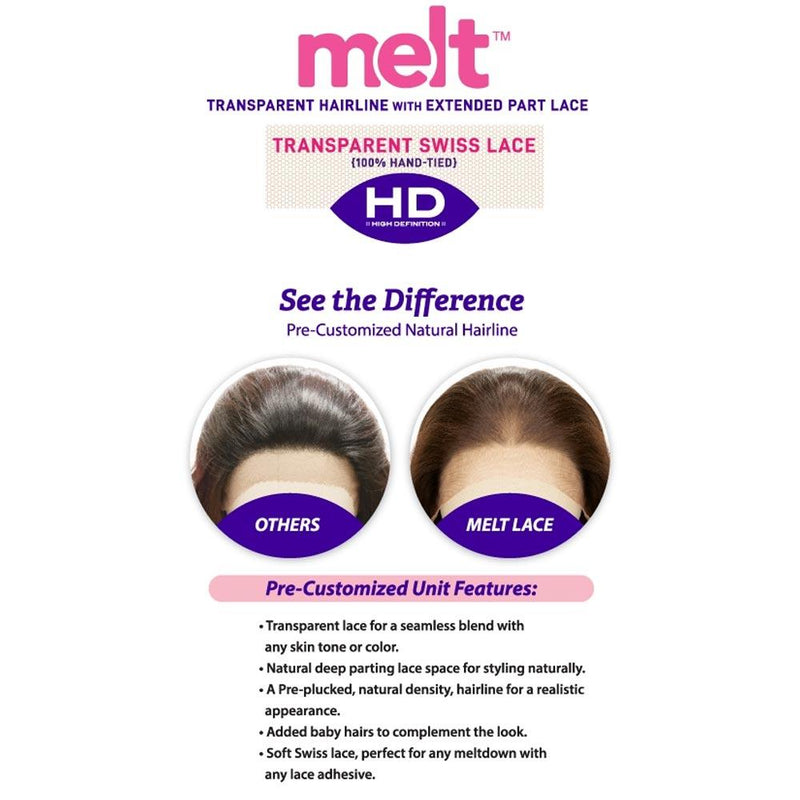 Janet HD Melt Transparent Hairline Extended Part Lace Front Wig - Summer