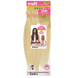 Janet Collection Melt Natural Human Hair Weaves - Natural Straight 3pcs + 4"X5" Closure (613L)