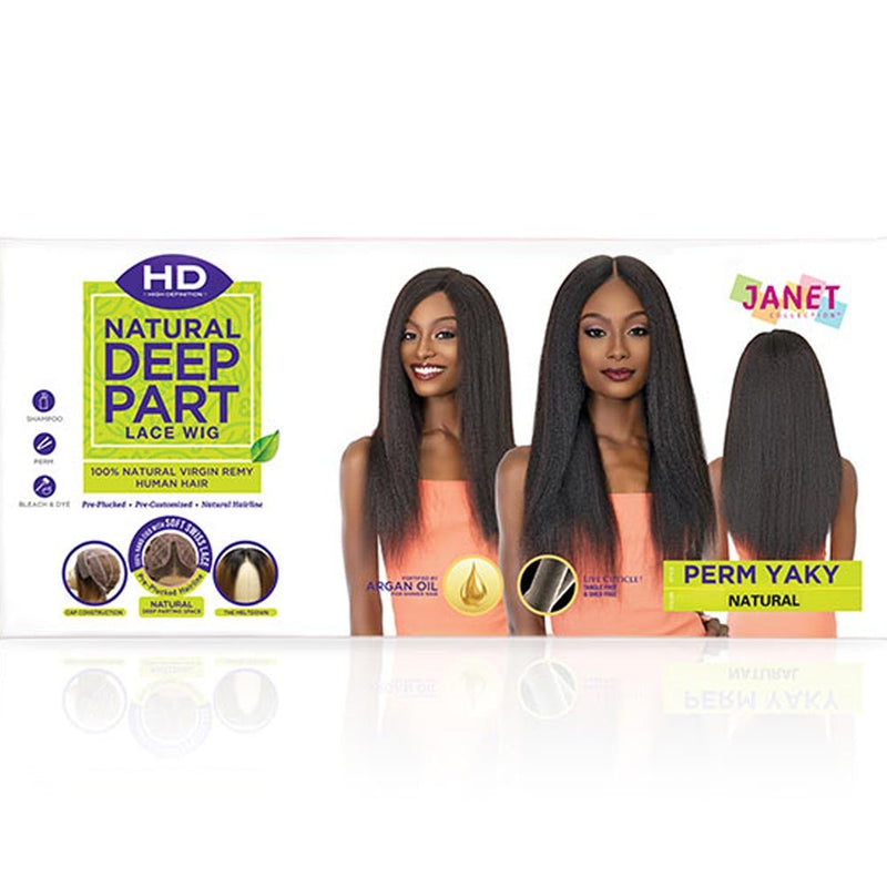 Janet HD Natural Deep Part Human Hair Lace Wig - Perm Yaky