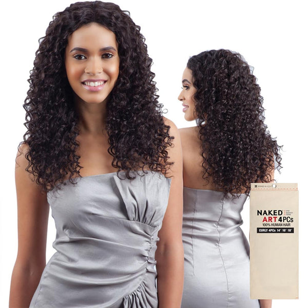 Naked Art Unprocessed Human Hair Weave - CURLY 4PCS