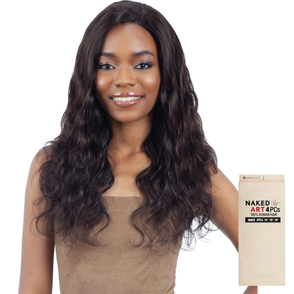 Naked Art Unprocessed Human Hair Weave - WAVE 4PCS