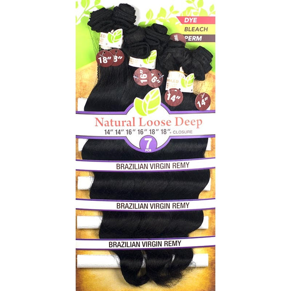 Unprocessed Naked™ Brazilian Remy Hair - NATURAL LOOSE DEEP 7PCS