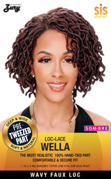 Zury Sis Wavy Faux Locs Swiss Lace Front Wig - Wella