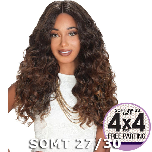 Zury Sis Prime Human Hair Blend 4"X4" Swiss Lace Front Wig - ZION