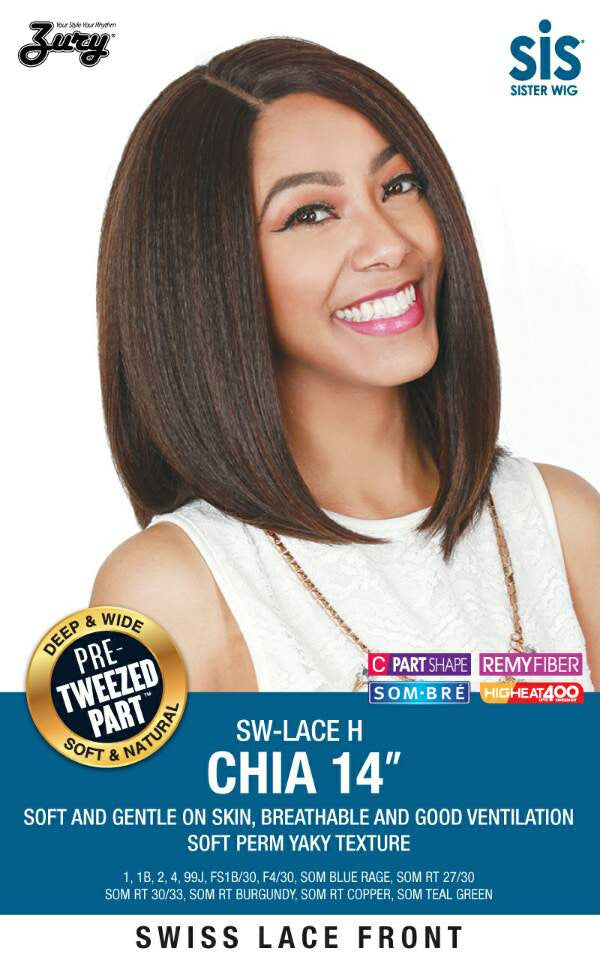 Zury Sis Royal Pre-Tweezed Part Swiss Lace Front Wig - Chia 14"