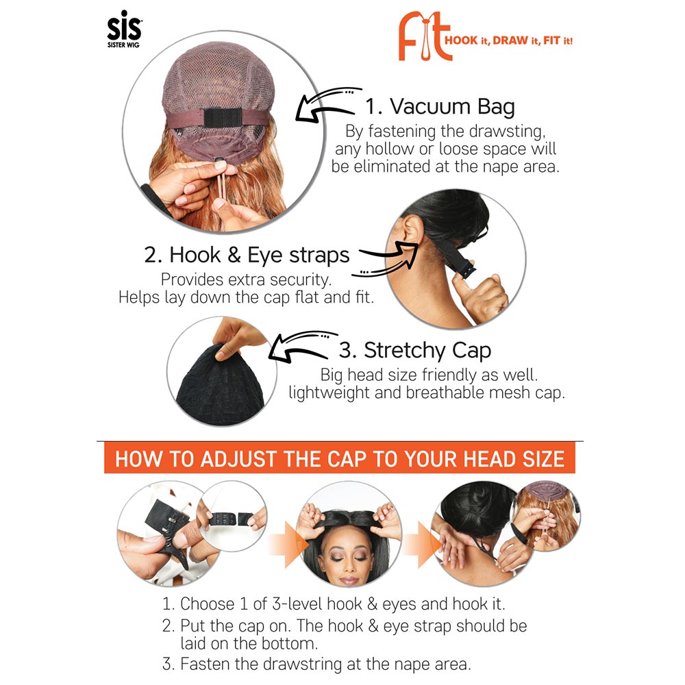 Zury Sis Fit Cap Synthetic Hair HD Lace Front Wig - Limo 24  display picture 2