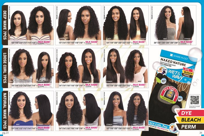 Naked Nature Unprocessed Remy Wet & Wavy Hair Weave - LOOSE CURL 7PCS